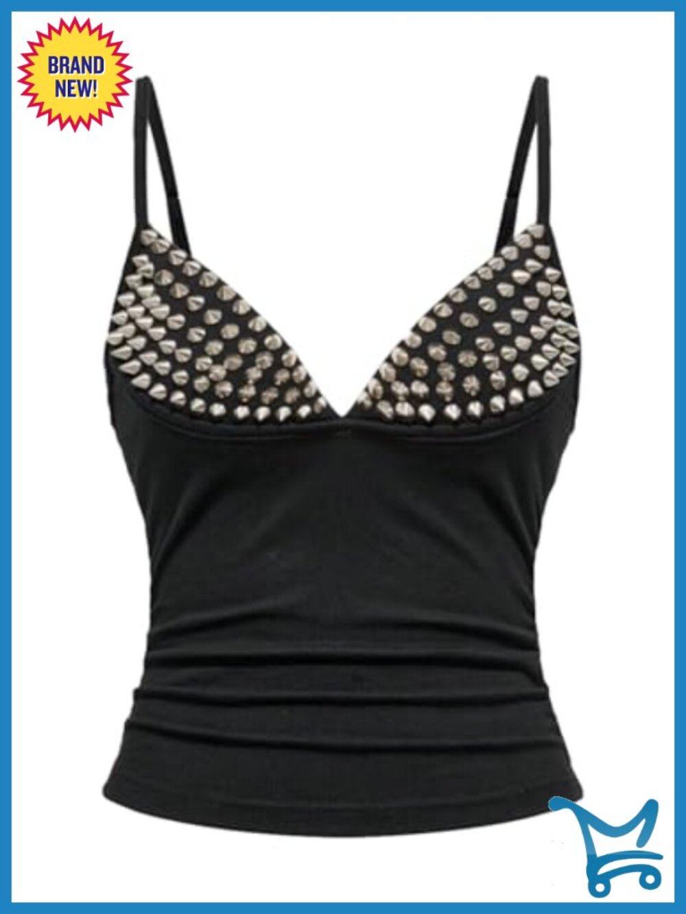 Studded Y2K Backless Cami Top Goth Club Rave Party Festival Top